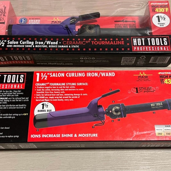 Hot Tools Nano Ceramic Salon Professional Purple Curling Iron - Picture 2 of 4